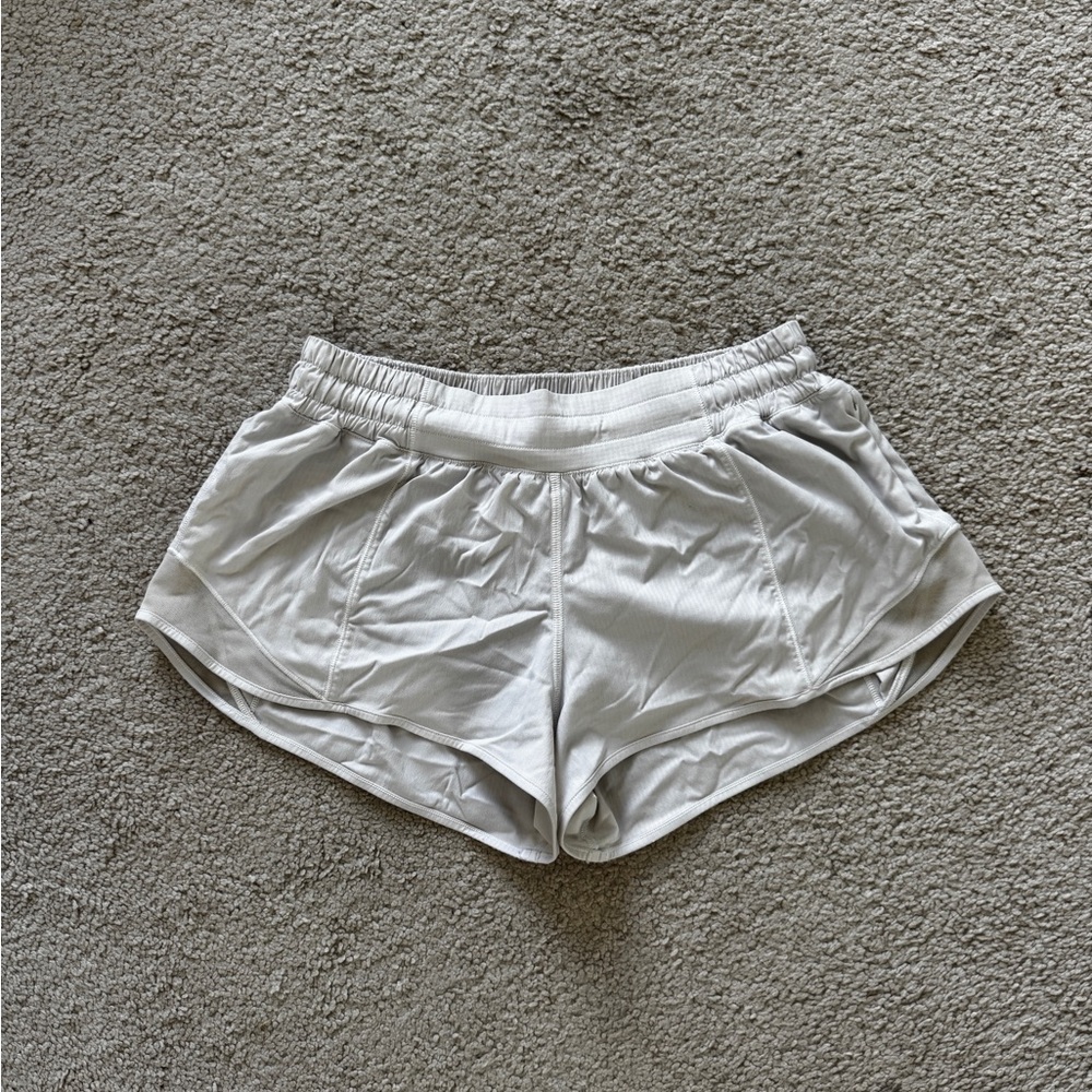 lululemon athletica White 2.5” Hotty Hot Low Rise Athletic Shorts